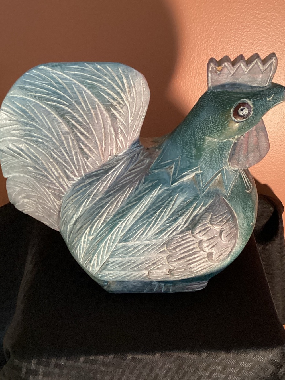 Vintage Wood Carved Chicken. 10”. Folk Art Look.